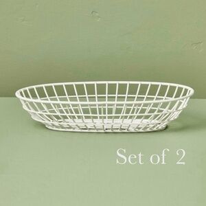 Hearth & Hand Magnolia Wire BBQ Serving Basket Cream - Set of 2
